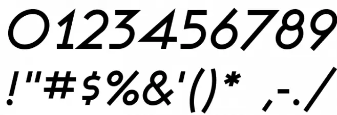 Ashby Medium Italic Font OTHER CHARS