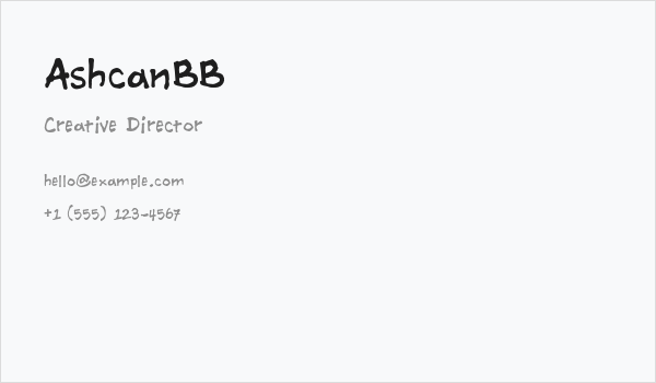 AshcanBB Business Card