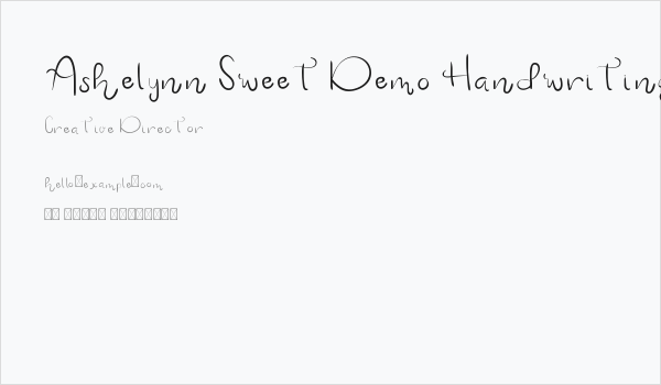Ashelynn Sweet Demo Handwriting Business Card