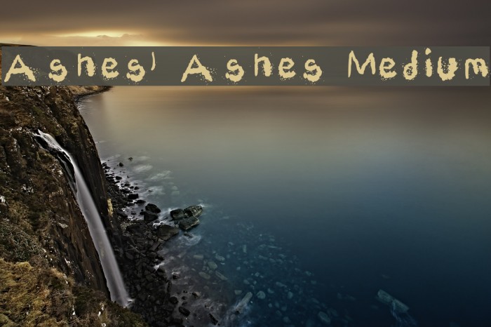 Ashes, Ashes Medium Font examples