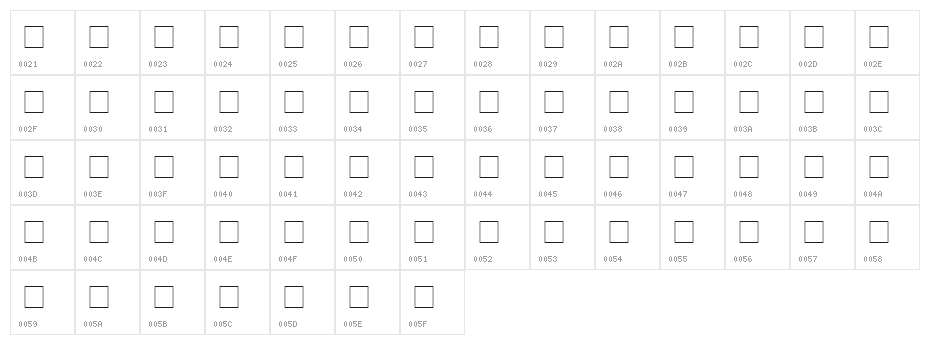 Ashford Character Map