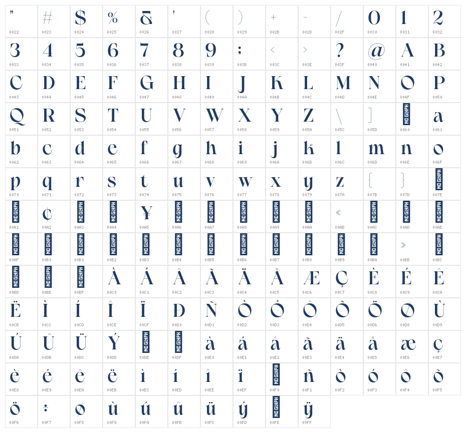 Ashigea Regular Character Map