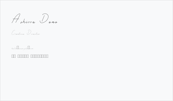 Ashirra Demo Business Card