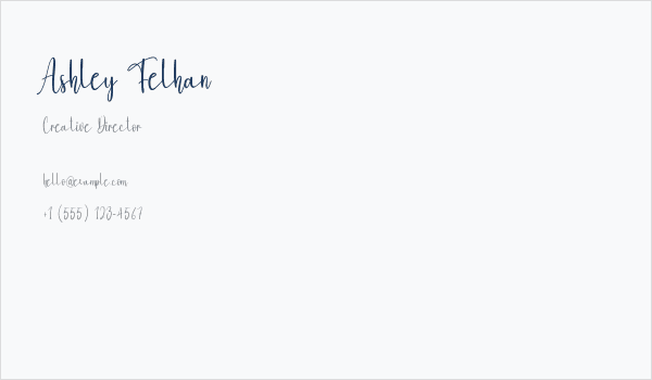 Ashley Felhan Business Card