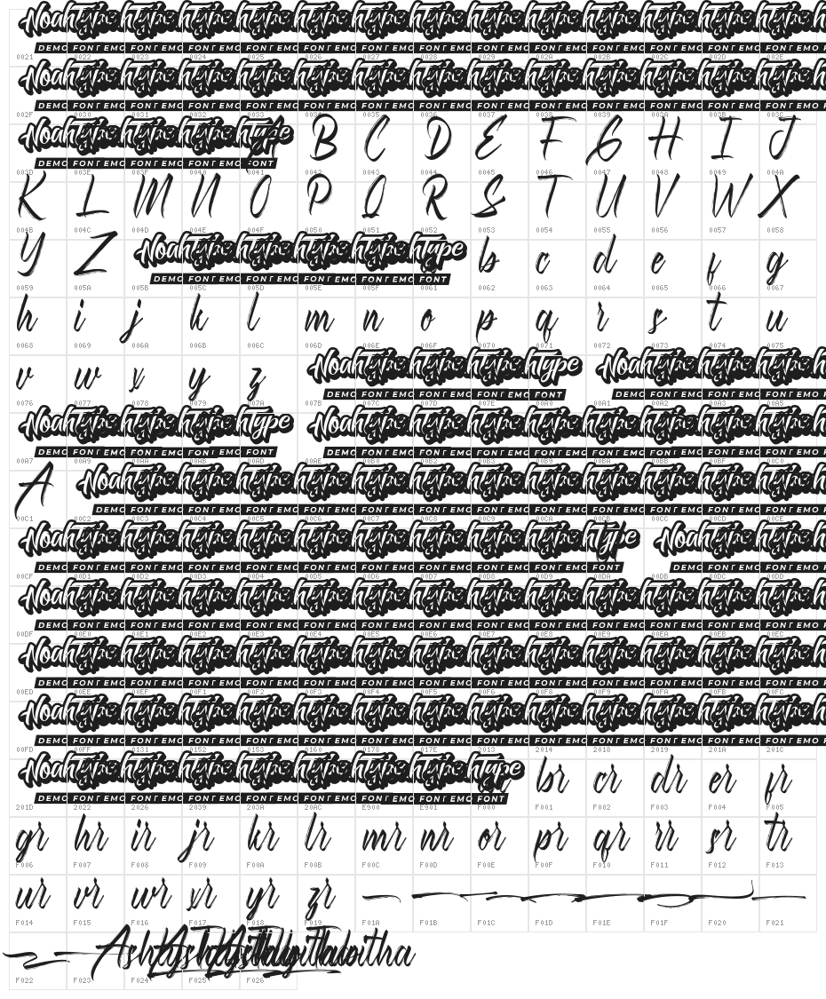Ashly Tabitha Demo Character Map