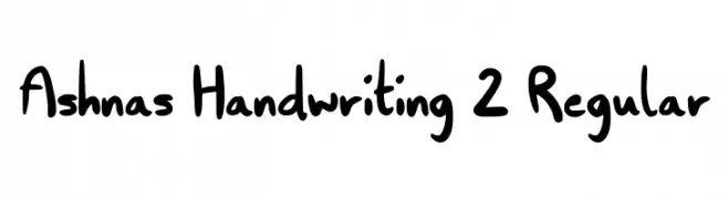 Ashnas Handwriting 2 Regular Font