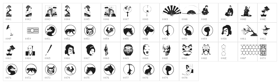 Asian Dings Character Map