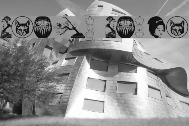 Asian Dings Font examples