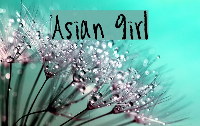 Asian Girl Font examples
