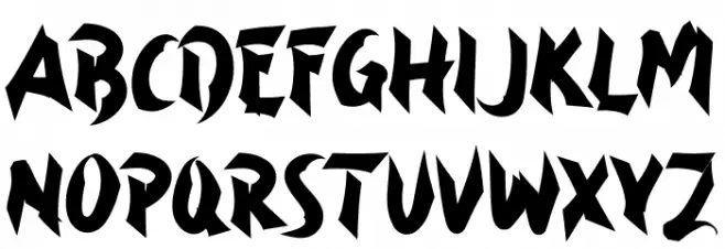 Asian Ninja फ़ॉन्ट लोअरकेस