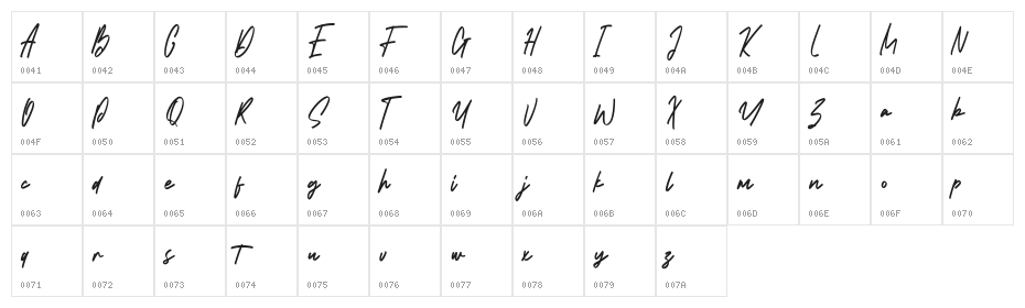 Asiatropic Free Font Character Map