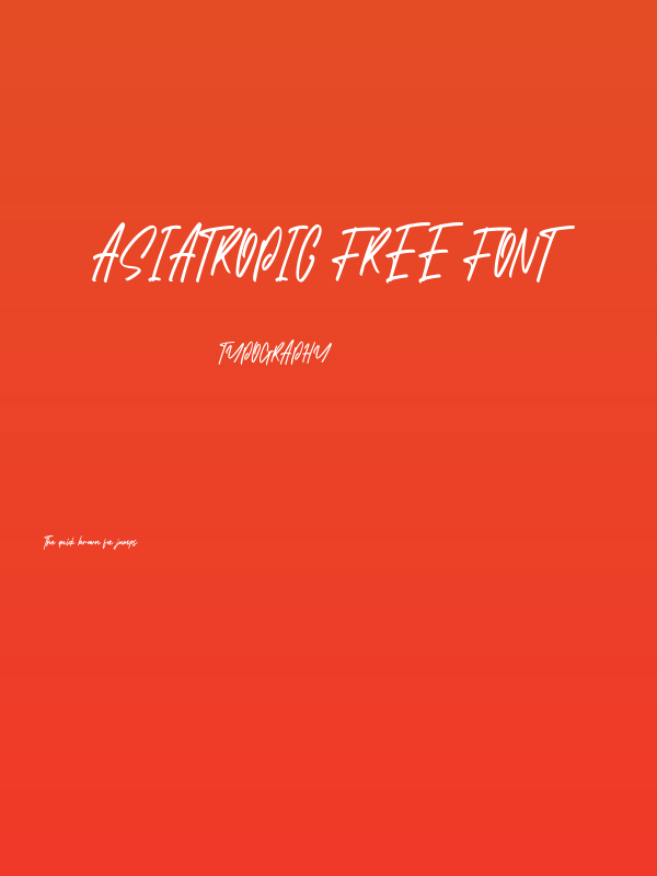 Asiatropic Free Font Poster