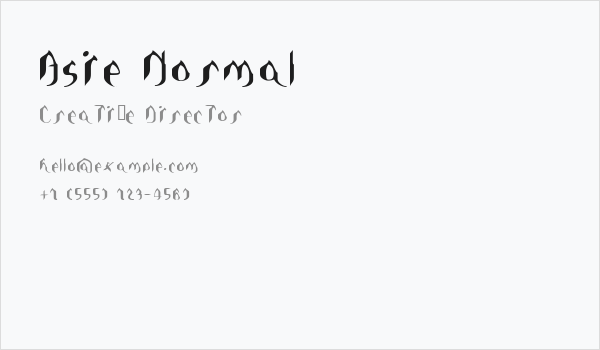Asie Normal Business Card
