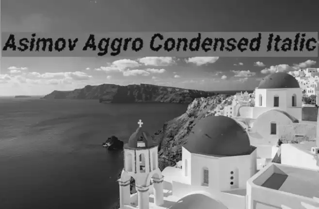 Asimov Aggro Condensed Italic Font examples