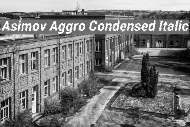 Asimov Aggro Condensed Italic Font examples