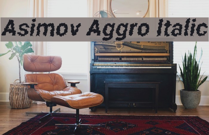 Asimov Aggro Italic Font examples