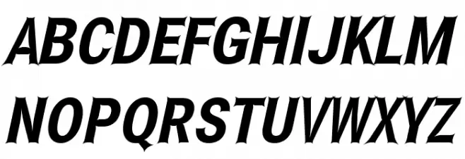 Asimov Edge ExtremeItalic Caratteri MAIUSCOLE
