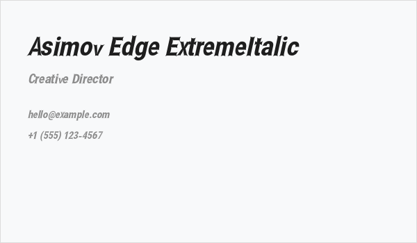 Asimov Edge ExtremeItalic Business Card