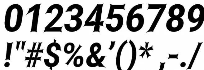 Asimov Edge Narrow Italic フォント その他の文字