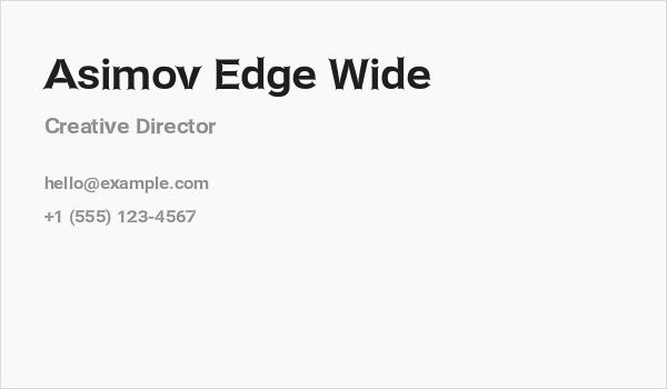 Asimov Edge Wide Business Card