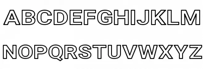 Asimov Extra Wide Outline Fonte MAIÚSCULAS