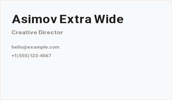 Asimov Extra Wide Business Card