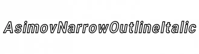 Asimov Narrow Outline Italic  Скачать бесплатные шрифты