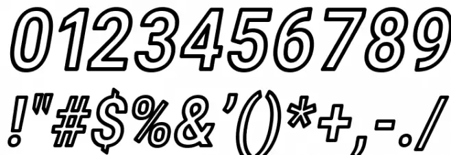 Asimov Narrow Outline Italic Font OTHER CHARS