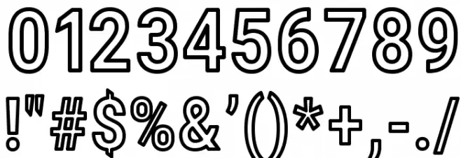 Asimov Narrow Outline Font OTHER CHARS