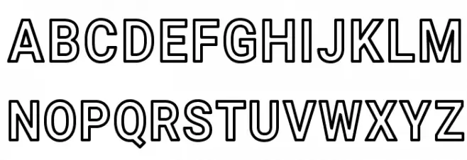 Asimov Narrow Outline Шрифта ВЕРХНИЙ