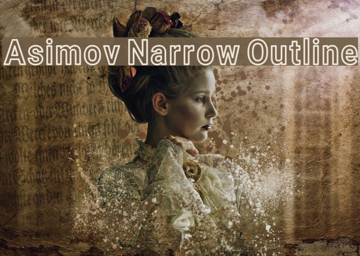 Asimov Narrow Outline Font examples