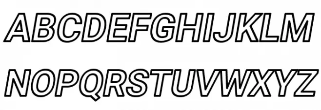 Asimov Outline Italic फ़ॉन्ट अपरकेस