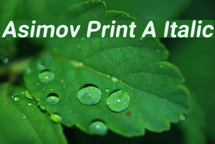 Asimov Print A Italic Schriftart examples