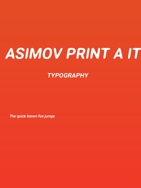 Asimov Print A Italic Poster