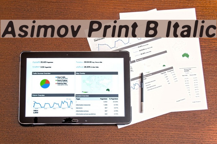 Asimov Print B Italic Font examples
