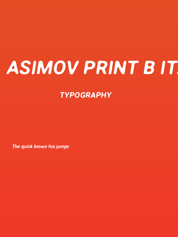 Asimov Print B Italic Poster