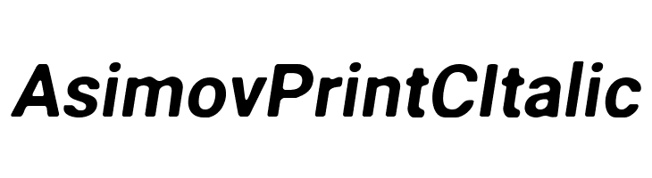 Asimov Print C Italic Font