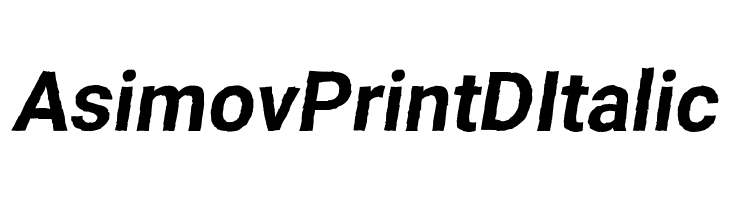 Asimov Print D Italic Font