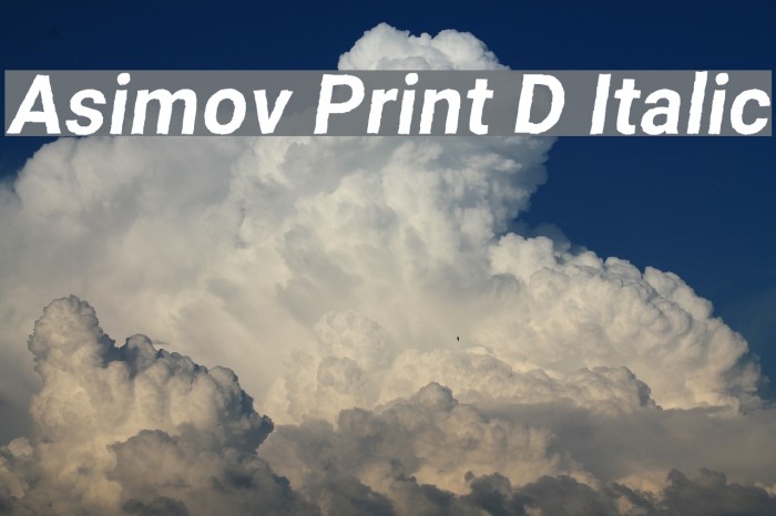 Asimov Print D Italic Font examples