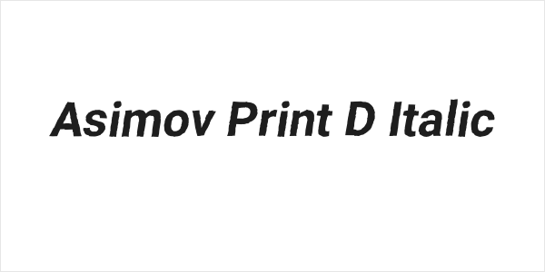 Asimov Print D Italic Logo