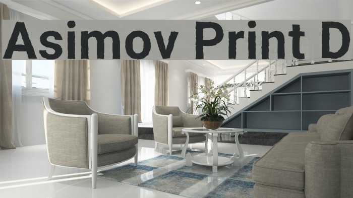 Asimov Print D Font examples