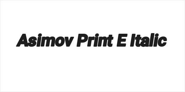 Asimov Print E Italic Logo