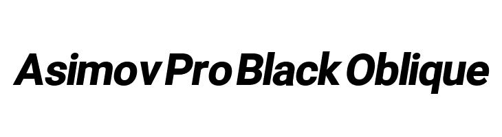 Asimov Pro Black Oblique Font