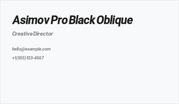 Asimov Pro Black Oblique Business Card
