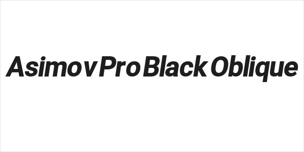 Asimov Pro Black Oblique Logo