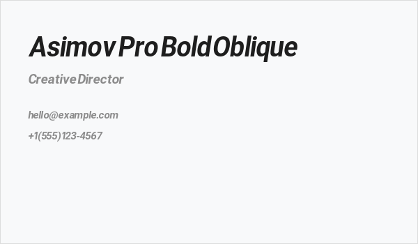 Asimov Pro Bold Oblique Business Card