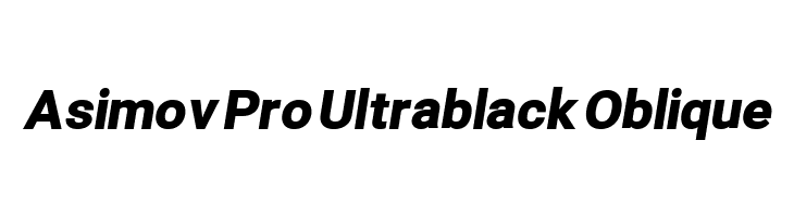 Asimov Pro Ultrablack Oblique Font