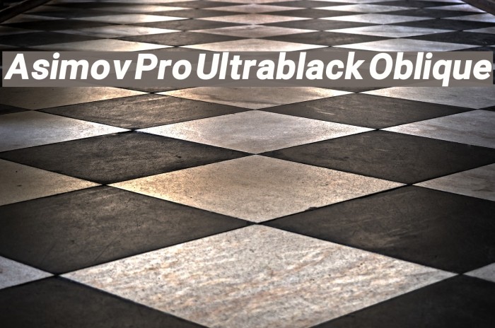 Asimov Pro Ultrablack Oblique Font examples