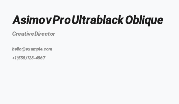 Asimov Pro Ultrablack Oblique Business Card
