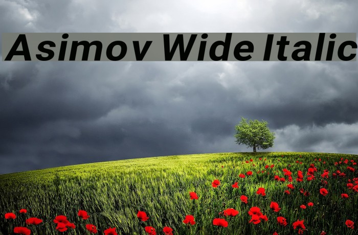 Asimov Wide Italic Font examples